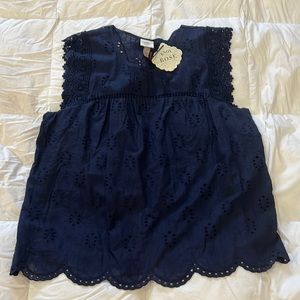 Eyelet sleeveless top